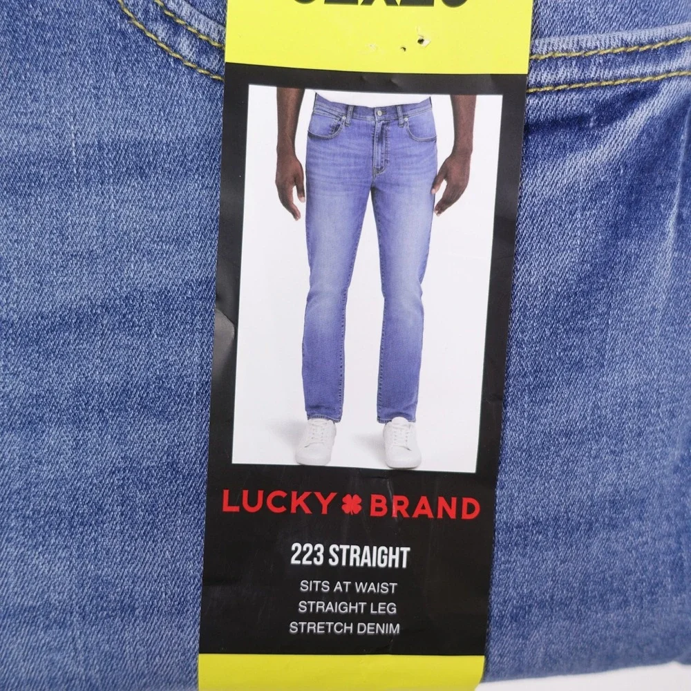 Lucky Brand 223 Straight Leg Mens Blue Stretch Denim Jeans 32x29 NEW 1845290